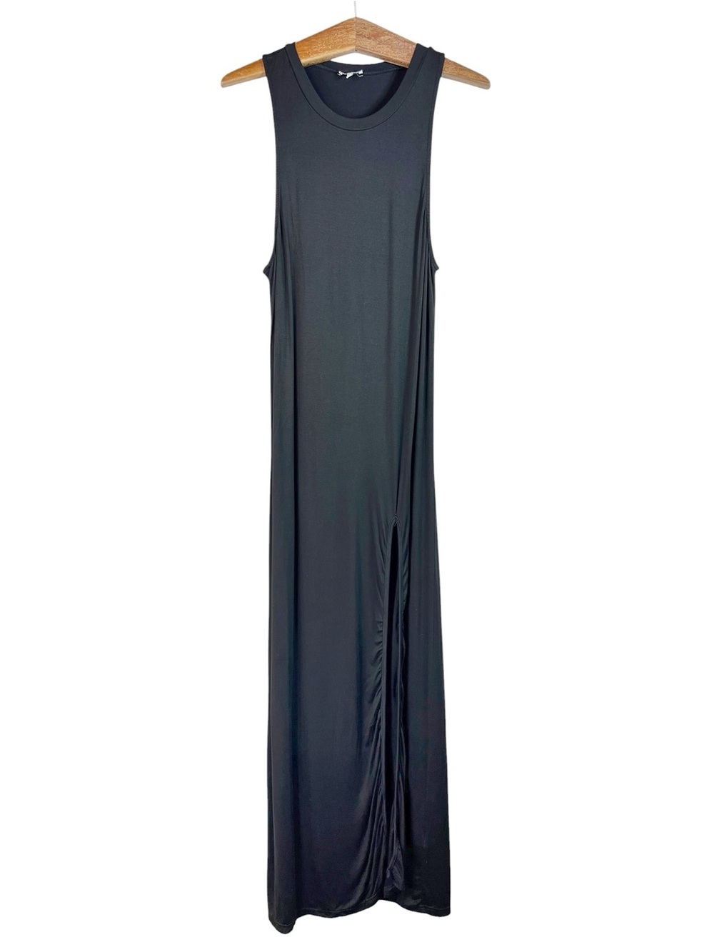 Tobi Black Long Maxi Slit Dress Size M Boho Minimalist Capsule Sleeveless